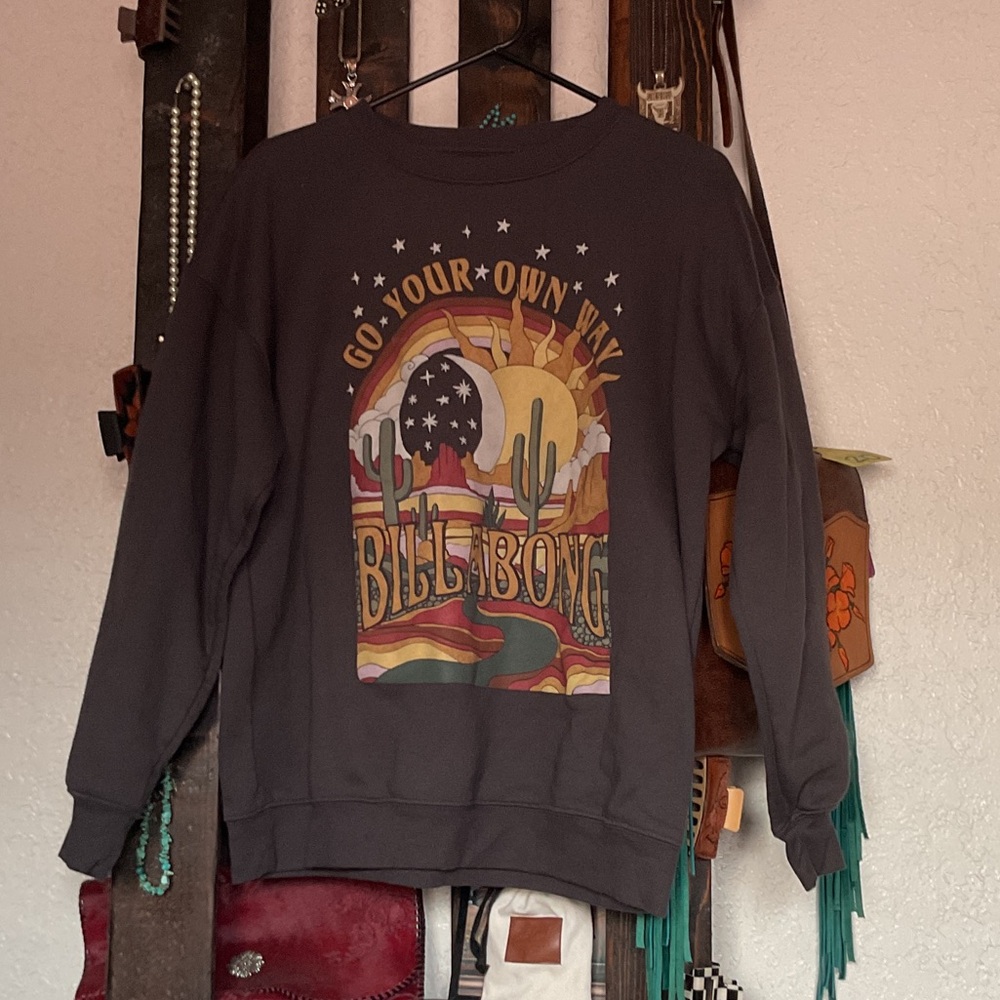 Billabong Desert Scene Sweatshirt - Black and Multicolor